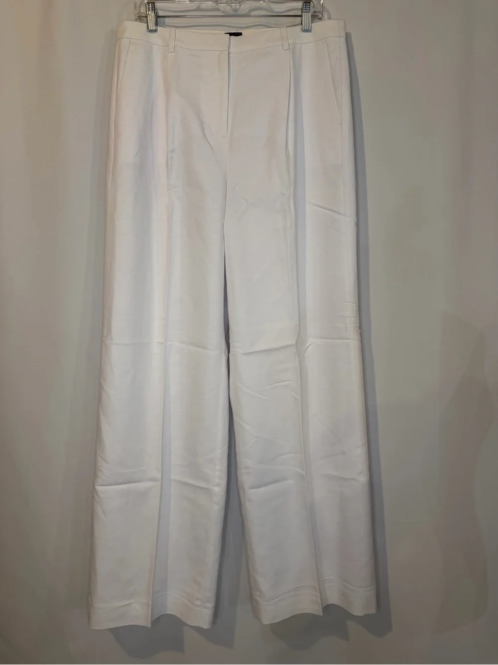 J.Crew Tall Essential wide-leg pant in Gramercy linen blend in white